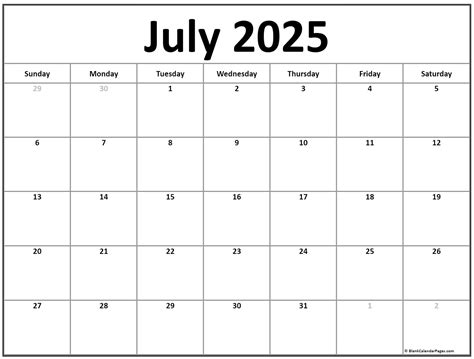 July 2025 calendar | free printable calendars