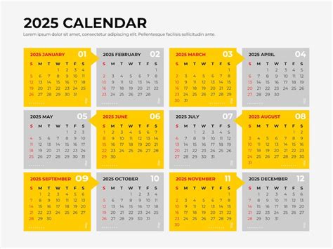 Plantilla de calendario 2025 | Vector Premium