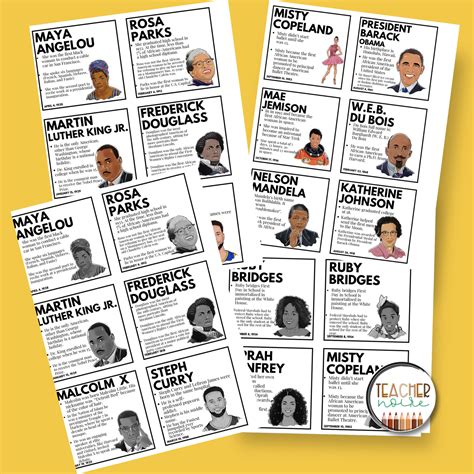 Black History Month Calendar Pocket Chart Cards – Teacher Noire