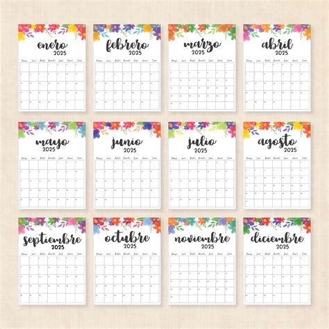 Calendario 2025 · Tidy Plans