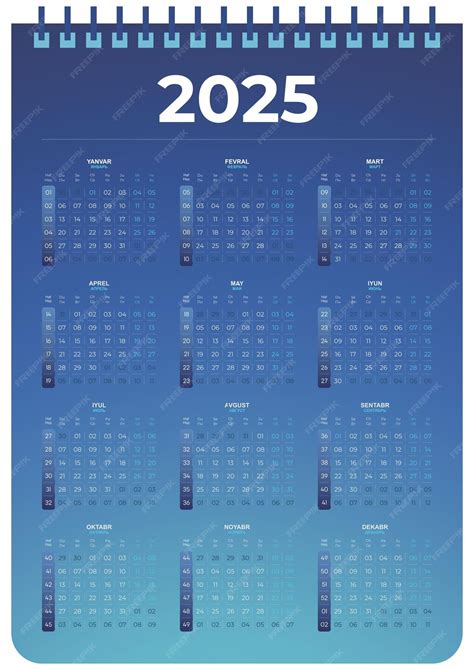 Premium Vector | Calendar 2025