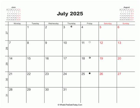 Printable Calendars July 2025 - Dot J Elizondo