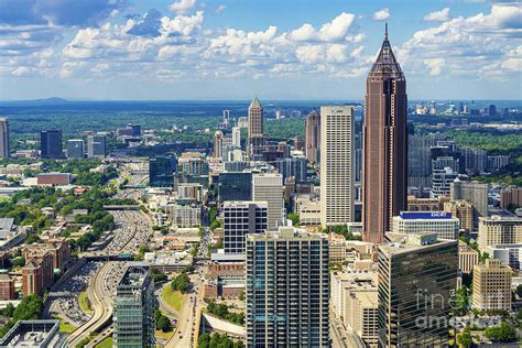 Downtown Atlanta GA Aerial View #2 Photograph by Sanjeev Singhal - Fine ...