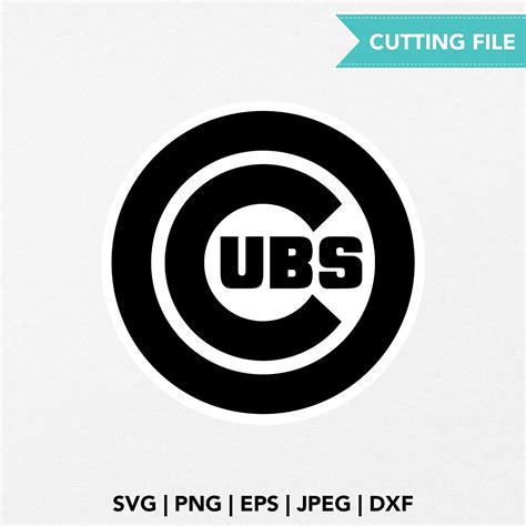 Cubs BW SVG Chicago Cubs Black and White Cubs Silhouette | Etsy