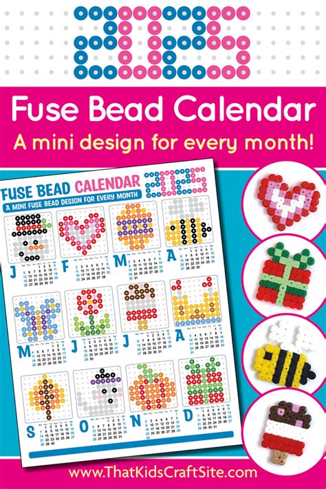 2025 Monthly Fuse Bead Calendar Crafts: A Year of Creativity - That ...
