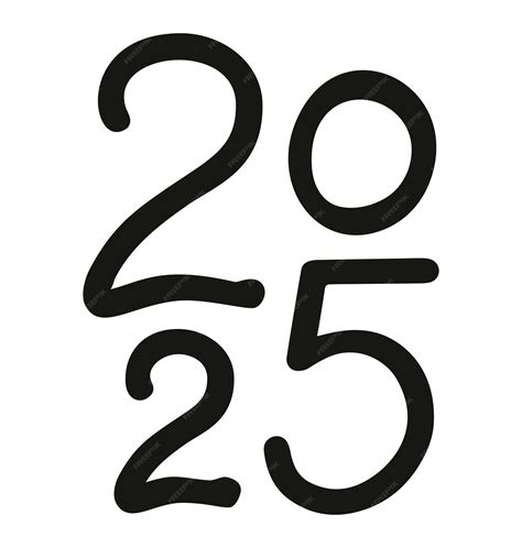Vector 2025 ano fonte de caligrafia Letração para calendário Tipografia ...