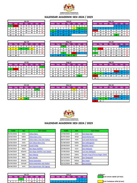 Kalendar Akademik Sesi 2024 2025 | PDF