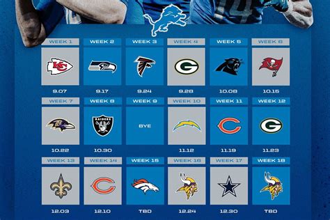 Detroit Lions Schedule Printable 2024