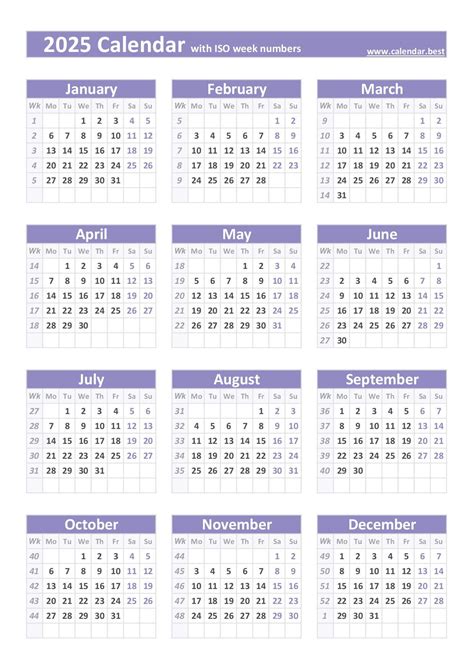 2025 calendar with week numbers (US and ISO week numbers)