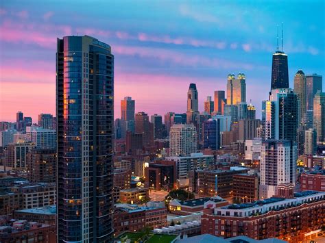 Aerial view of Skyscrapers at Chicago, Illinois Fond d'écran HD ...