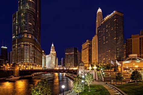Chicago Cityscape at Night Full HD Wallpaper and Background Image ...