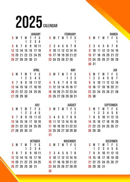 Diseño de plantilla de calendario 2025 | Archivo PSD Premium