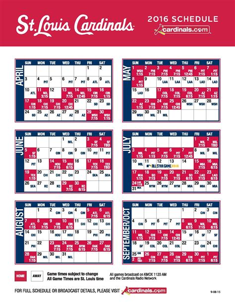Check the St. Louis Cardinals’ 2016 season schedule | St louis ...