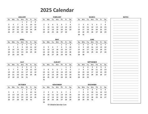 Download Calendar 2025 Printable Free (PDF Version)