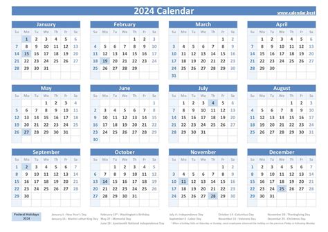 Us Government Calendar Printable 2024 - Calendar Year View 2024