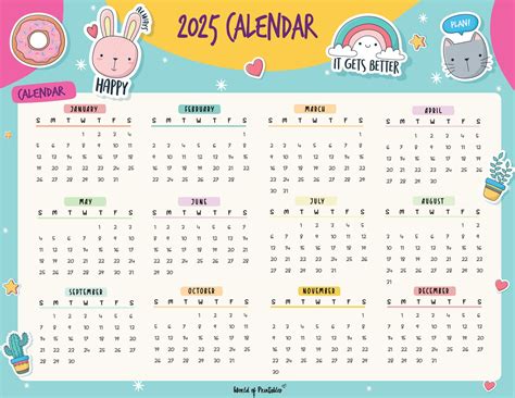 Free Printable Children's Calendar 2025 | Printable Calendars