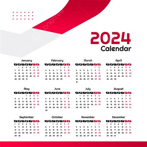 Calendario 2024 Dal Design Minimalista Vettore, Calendario 2024 ...
