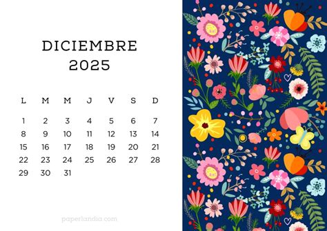 Calendario 2025 Mensual para descargar GRATIS