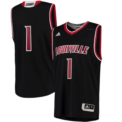 adidas Louisville Cardinals Black Replica Basketball Jersey