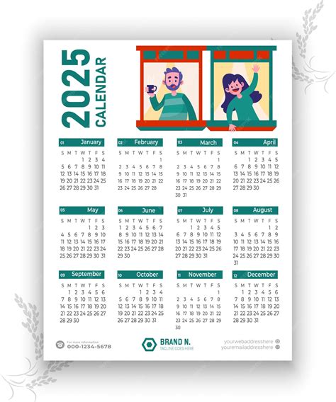 Plantilla de calendario 2025 | Vector Premium