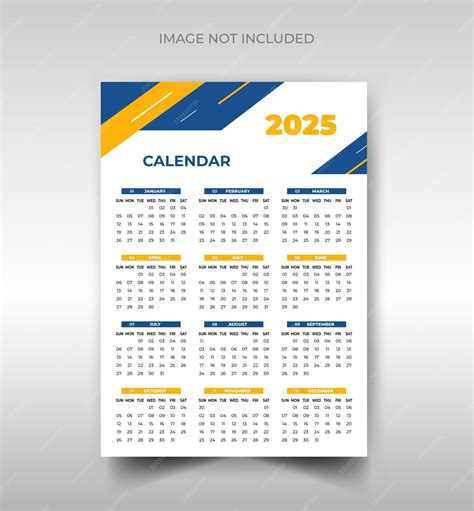 Diseño de plantilla de calendario 2025 | Vector Premium