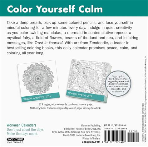 Page A Day Calendar 2025 Printable - Kora Shaina