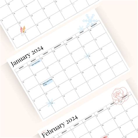 Printable Monthly Calendar USA Holidays and Observances Colorfull - Etsy