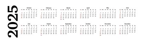 Calendar for 2025 isolated on a white background 46531216 Vector Art at ...