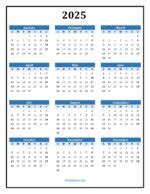 Printable Calendar 2025 One Page with Holidays (Single Page) 2025 ...
