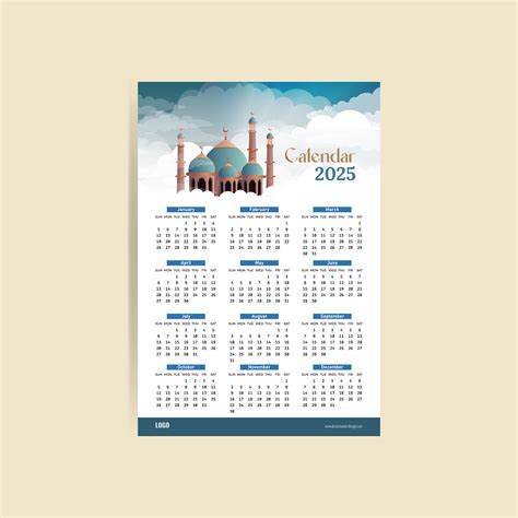 Wall Calendar Design for 2025 with Islamic background :: Behance