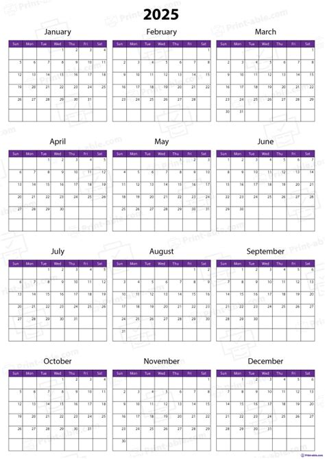 14 Free 2025 Calendar Printable | PRINT-ABLE