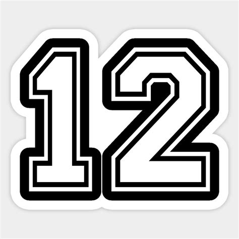Number 12 Twelve by diametry | Sticker design, Twelfth birthday, White ...