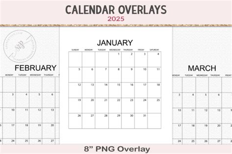 2025 Calendar Page Overlay Graphic by Lovelytocu · Creative Fabrica