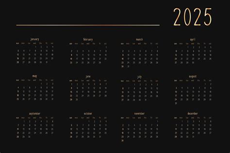 All Black Calendar 2025 - Robert Lee