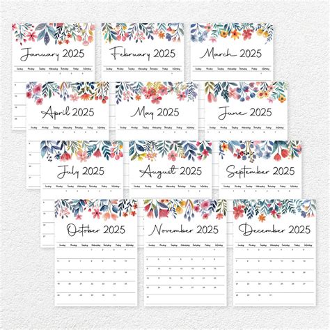 Printable 2025 Calendar - Etsy