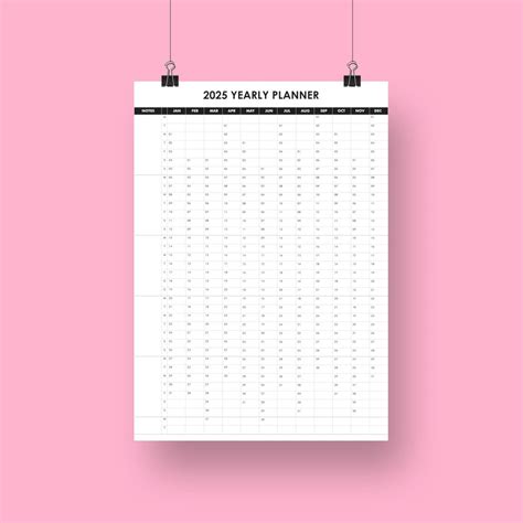 2025 Wall Calendar, Annual Wall Calendar in Multi Sizes - Etsy