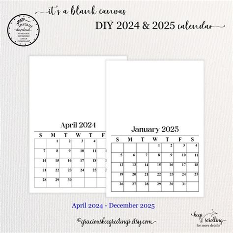 Crafters Calendar 2025 Printable - Jandy Lindsey