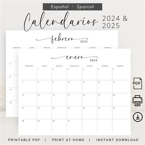 2024 2025 Calendario Español Planificadores 2024 2025 Calendarios ...