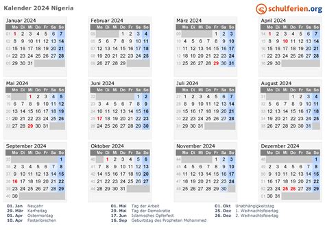 2025 Calendar With Holidays In Nigeria - Mila Ruqayyah