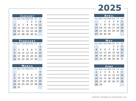 2025 Blank Two Page Calendar Template For 2025 - Free Printable Templates