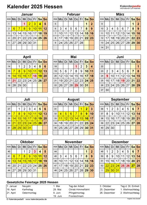 Ferien 2025 Hessen: Ein Überblick über Die Schulferien Im Jahr 2025 ...