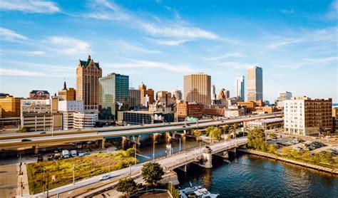 Milwaukee, WI, as seen from a lesser-know view looking east towards ...