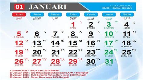 KALENDER Islam 2025 Lengkap Hari-hari Besar & Penting Bagi Umat Islam ...