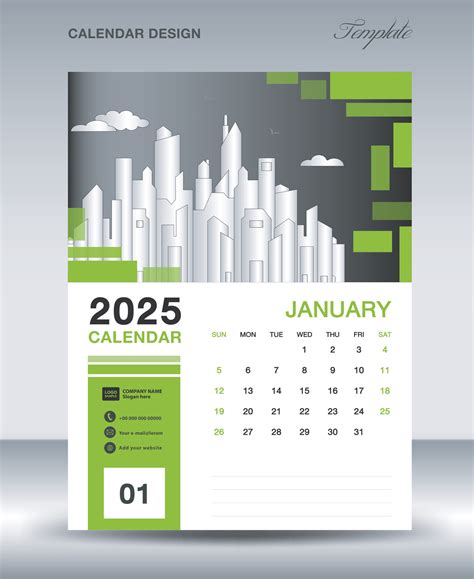 calendario 2025 diseño plantilla- enero 2025 año disposición, vertical ...