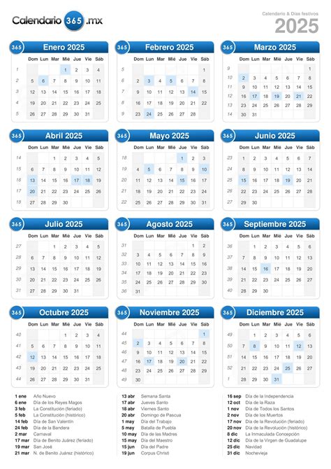 Calendario 2025