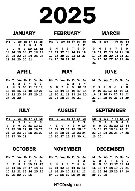 2025 Blank Calendar Printable Pdf Free Download Pdf - Rose Nolan