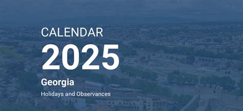 Year 2025 Calendar – Georgia