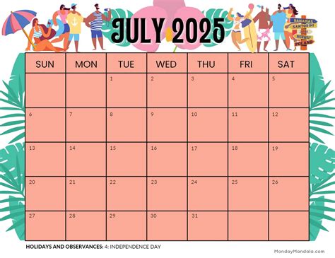 July 2025 To June 2025 Calendar Printable Stickers Innovative ...
