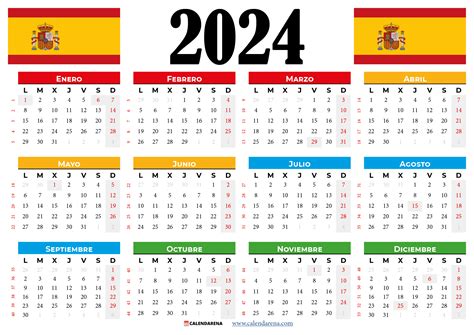 Calendario 2024 España Con Festivos PDF
