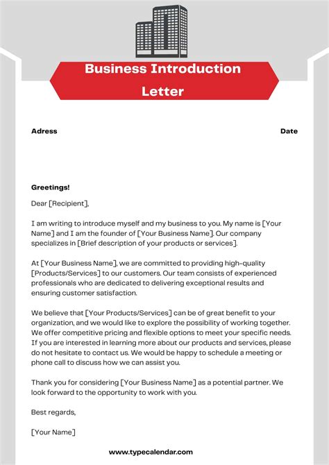 Free Printable Business Introduction Letter Templates [Word, PDF]
